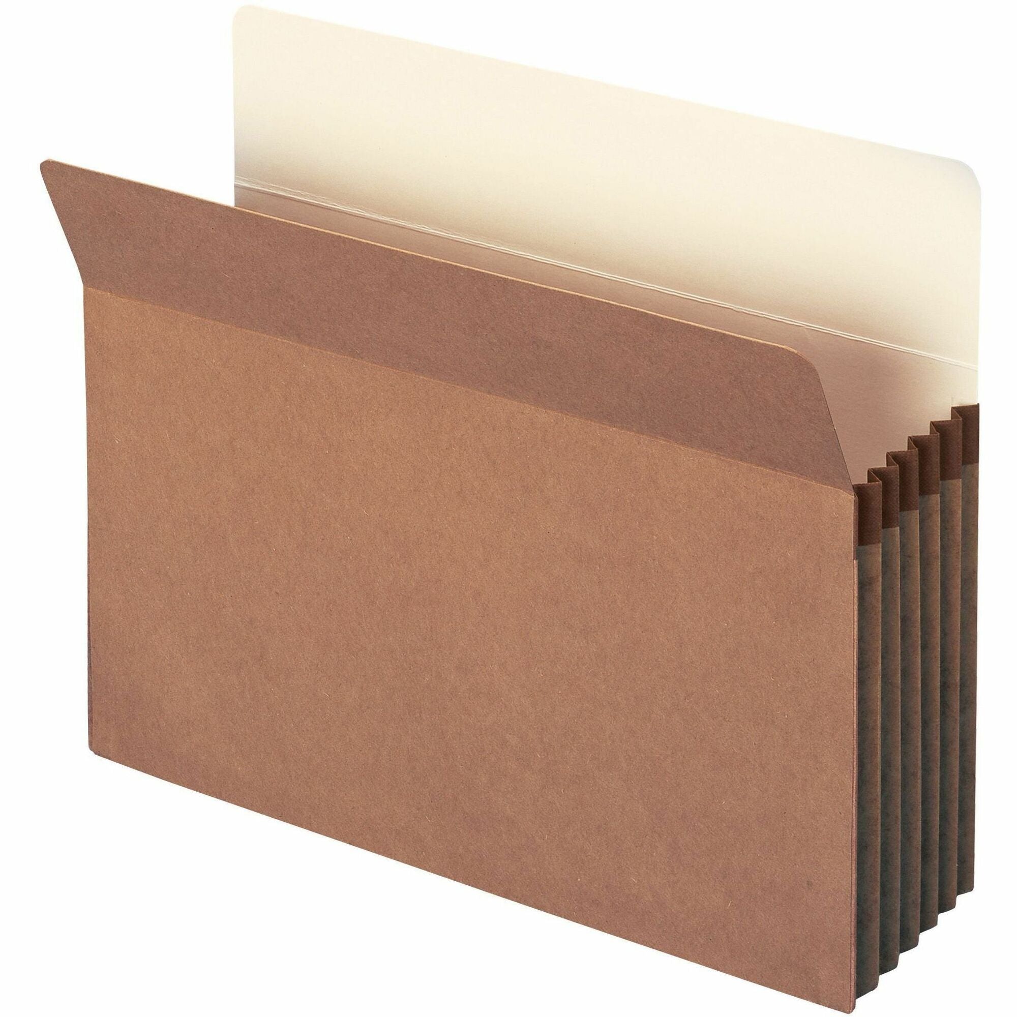 Smead Straight Tab Letter Size Recycled File Pocket, 8.5" x 11", 5.25" Expansion, Redrope, Tear Resistant, Reinforced Gusset, 30% Recycled, 10/Box