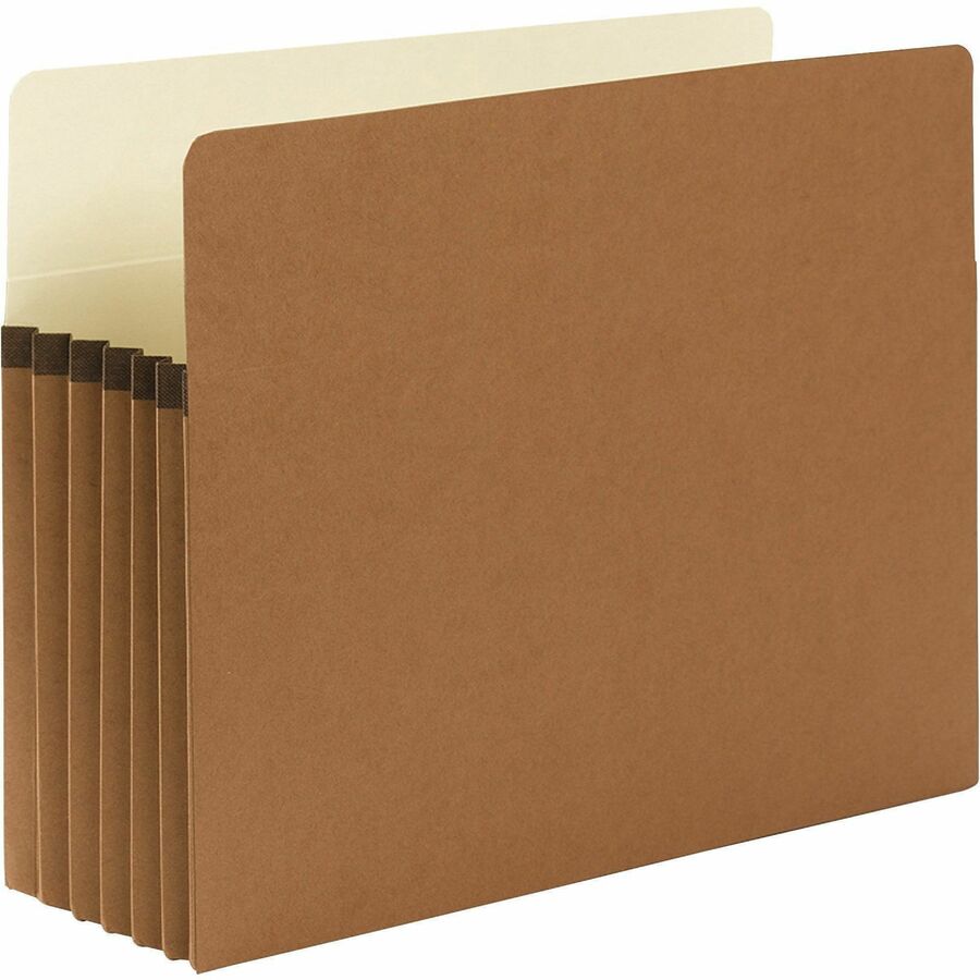 Smead Straight Tab Letter Size Recycled File Pocket, 8.5" x 11", 5.25" Expansion, Redrope, Tear Resistant, Reinforced Gusset, 30% Recycled, 10/Box