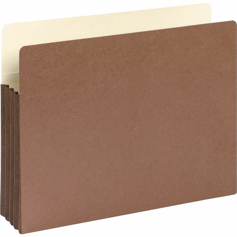 Smead Straight Tab Cut Letter Recycled File Pocket - 8 1/2" x 11" - 3 1/2" Expansion - Top Tab Location - 12.5 pt. - Redrope - Tear Resistant, Rounded Corner, Reinforced Gusset - 30% Recycled - 10 / Box