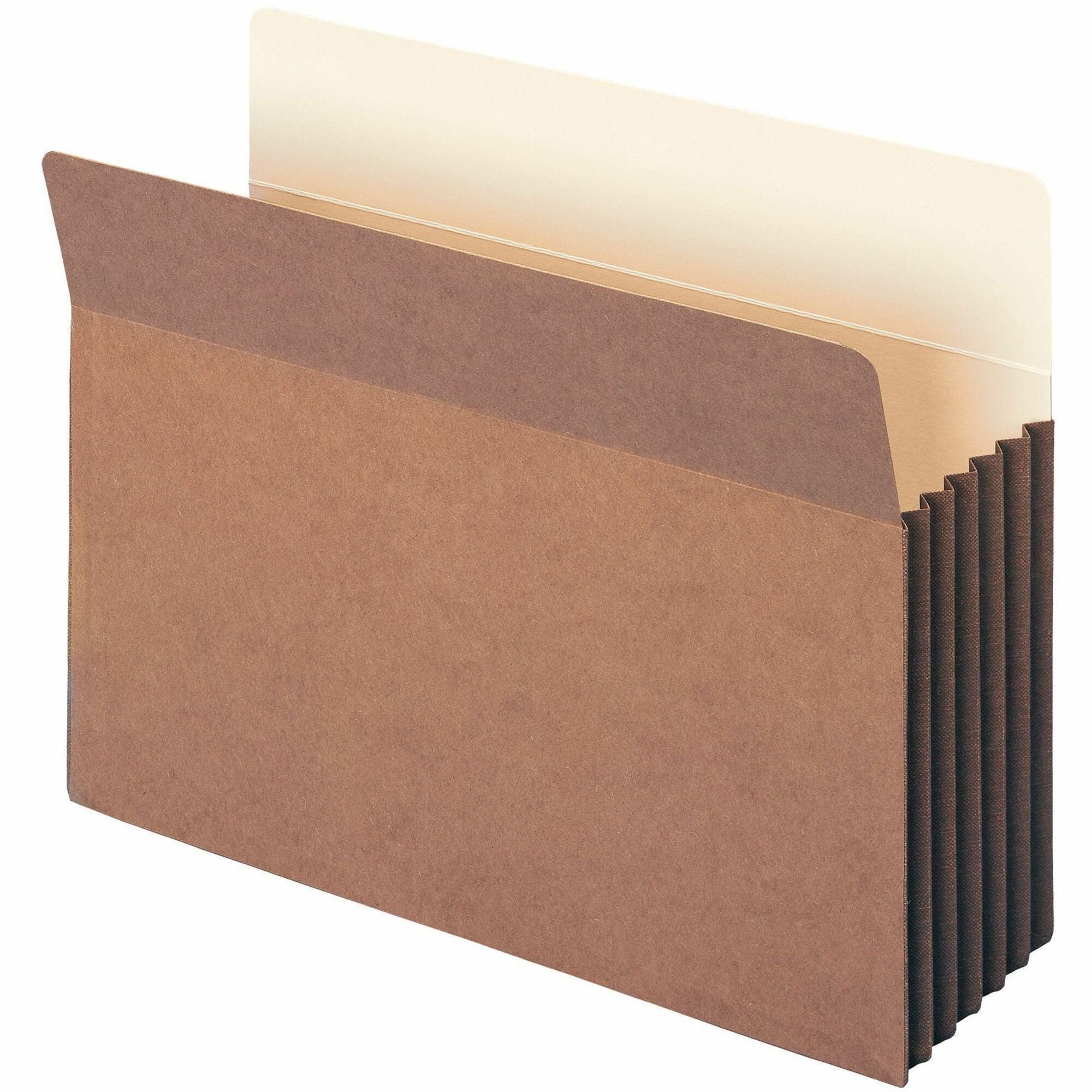 Smead Straight Tab Letter Size Recycled File Pocket, 8.5" x 11", 5.25" Expansion, Redrope, Tear Resistant, Reinforced Gusset, 30% Recycled, 10/Box
