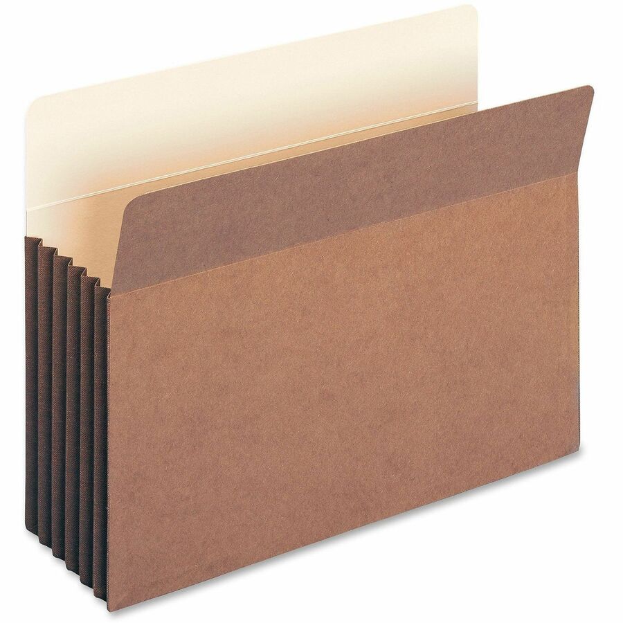 Smead Straight Tab Letter Size Recycled File Pocket, 8.5" x 11", 5.25" Expansion, Redrope, Tear Resistant, Reinforced Gusset, 30% Recycled, 10/Box
