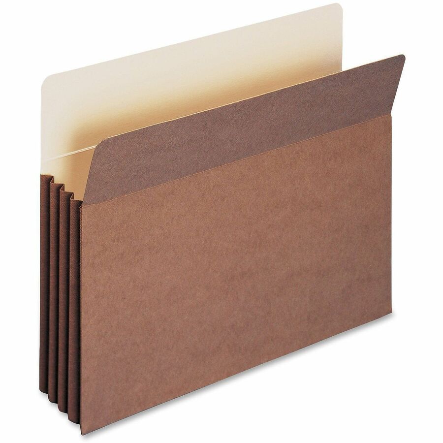 Smead TUFF Straight Tab Cut Letter Recycled File Pocket - 8 1/2" x 11" - 3 1/2" Expansion - 11 pt. - Redrope - Reinforced Gusset, Tear Resistant, Heavyweight Cover - 30% Recycled - 10 / Box