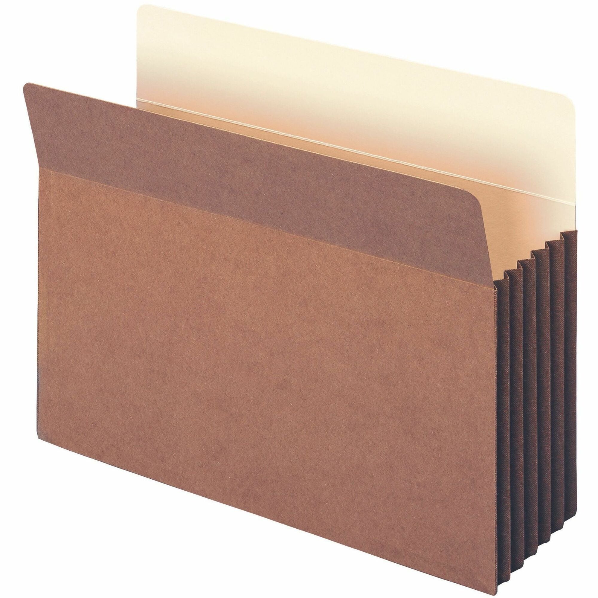 Smead TUFF Straight Tab Cut Letter Recycled File Pocket - 8 1/2" x 11" - 5 1/4" Expansion - 11 pt. - Redrope - Reinforced, Tear Resistant, Heavyweight Cover - 30% Recycled - 10 / Box