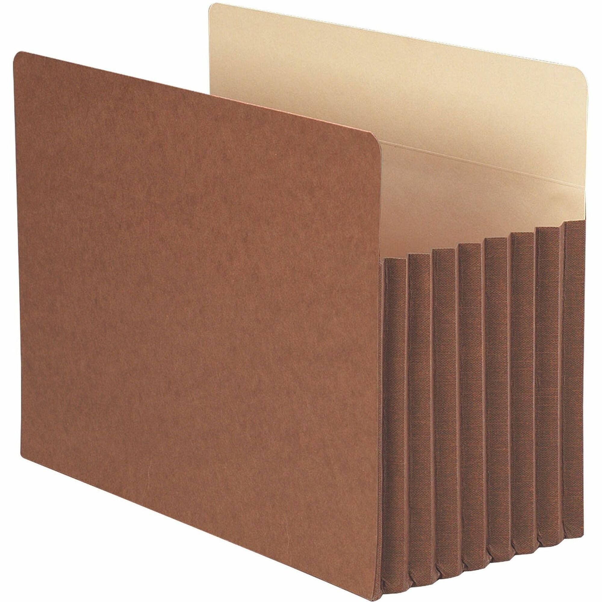 Smead TUFF Straight Tab Cut Letter Recycled File Pocket - 8 1/2" x 11" - 7" Expansion - 12.5 pt. - Redrope - Reinforced Gusset, Heavyweight Cover, Tear Resistant - 30% Recycled - 5 / Box