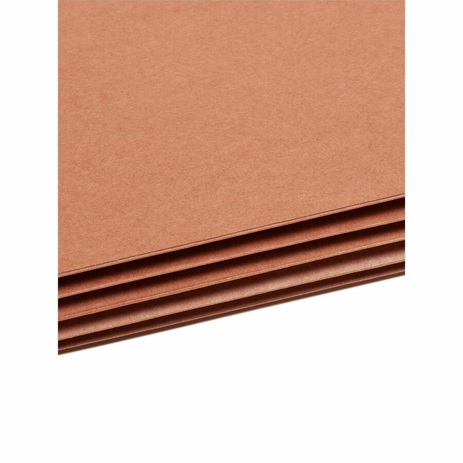 Smead Letter Recycled File Pocket - 8 1/2" x 11" - 3 1/2" Expansion - End Tab Location - Redrope - Reinforced - 30% Recycled - 10 / Box