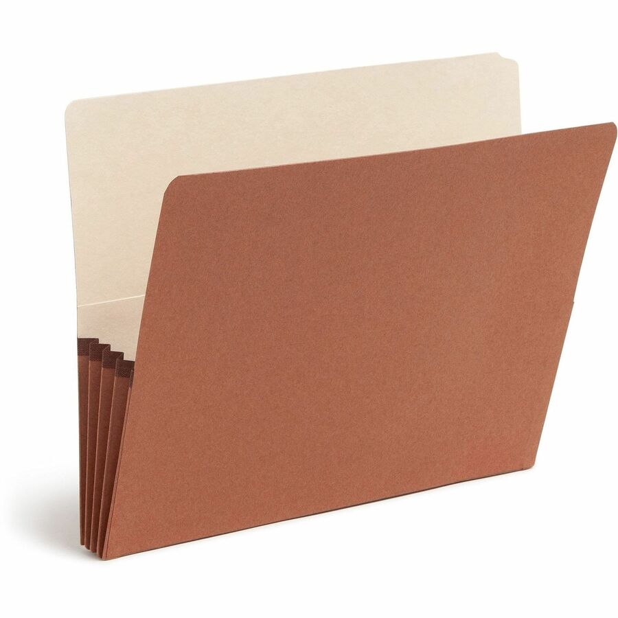 Smead Letter Recycled File Pocket - 8 1/2" x 11" - 3 1/2" Expansion - End Tab Location - Redrope - Reinforced - 30% Recycled - 10 / Box