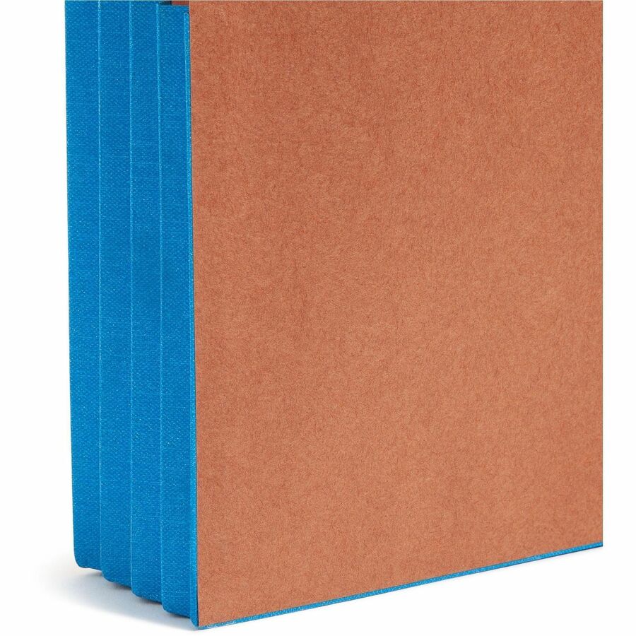 Smead Straight Tab Cut Letter Recycled File Pocket - 8 1/2" x 11" - 3 1/2" Expansion - 1 Pocket(s) - Top Tab Location - 12.5 pt. - 2 Plys - Blue - 30% Recycled - 10 / Box