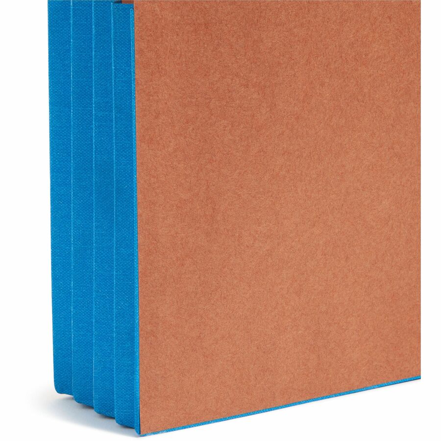 Smead Straight Tab Cut Letter Recycled File Pocket - 8 1/2" x 11" - 3 1/2" Expansion - 1 Pocket(s) - Top Tab Location - 12.5 pt. - 2 Plys - Blue - 30% Recycled - 10 / Box