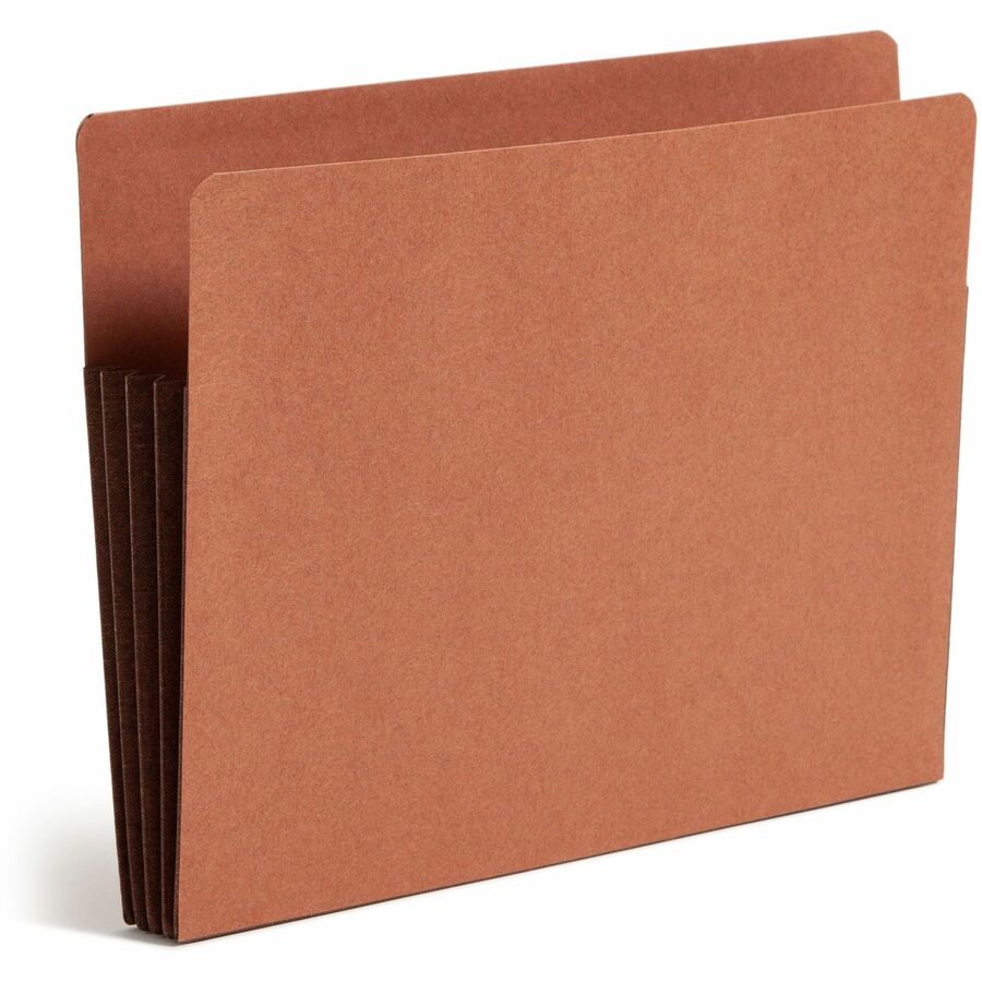 Smead Straight Tab Cut Letter Recycled File Pocket - 8 1/2" x 11" - 3 1/2" Expansion - 1 Pocket(s) - Top Tab Location - 12.5 pt. - 2 Plys - Dark Brown - 30% Recycled - 10 / Box