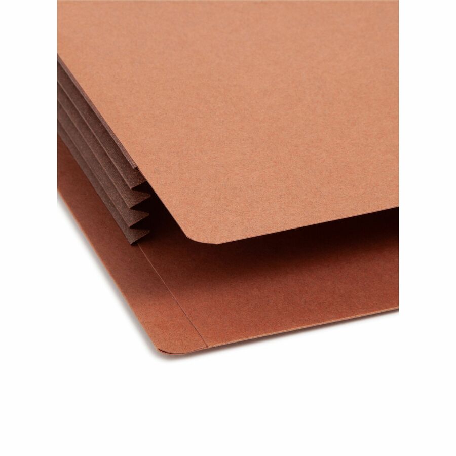 Smead Straight Tab Cut Letter Recycled File Pocket - 8 1/2" x 11" - 3 1/2" Expansion - 1 Pocket(s) - Top Tab Location - 12.5 pt. - 2 Plys - Dark Brown - 30% Recycled - 10 / Box