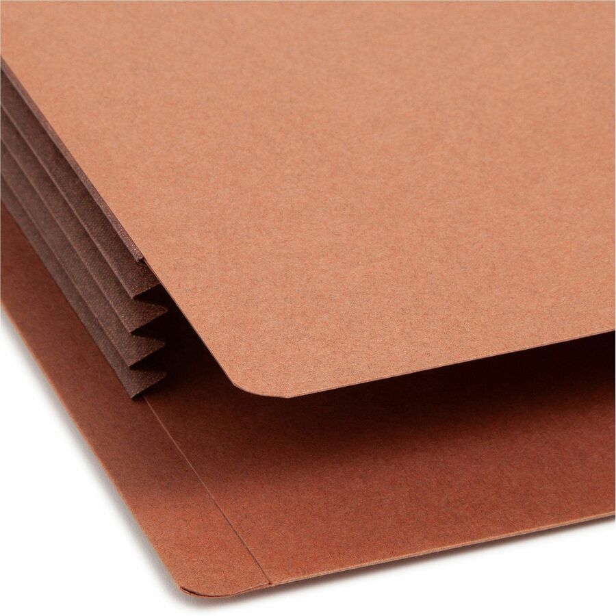 Smead Straight Tab Cut Letter Recycled File Pocket - 8 1/2" x 11" - 3 1/2" Expansion - 1 Pocket(s) - Top Tab Location - 12.5 pt. - 2 Plys - Dark Brown - 30% Recycled - 10 / Box