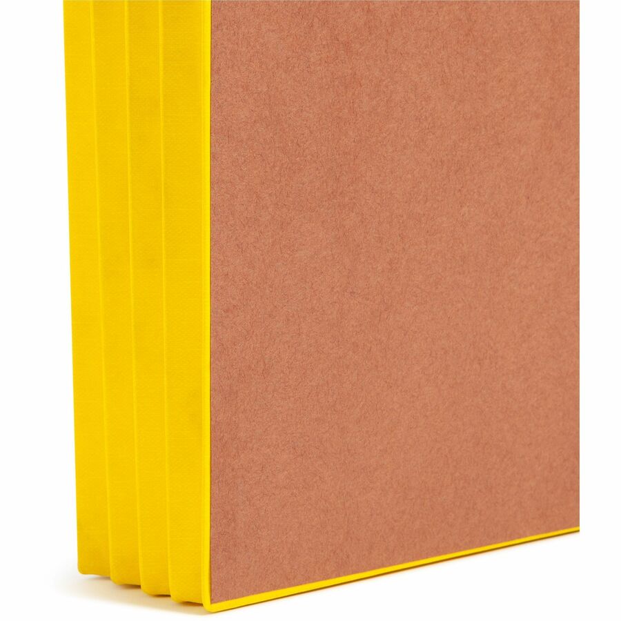 Smead Straight Tab Cut Letter Recycled File Pocket - 8 1/2" x 11" - 3 1/2" Expansion - 1 Pocket(s) - End Tab Location - 2 Plys - Redrope - Yellow - 30% Recycled - 10 / Box