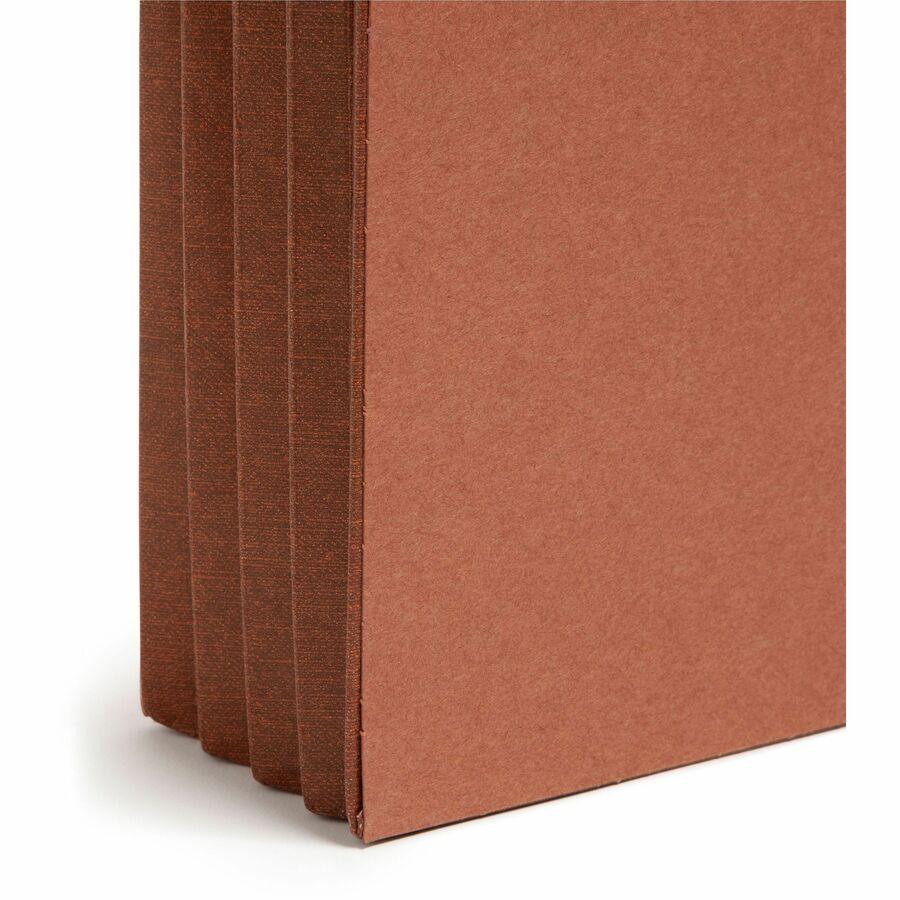 Smead TUFF Straight Tab Cut Letter Recycled File Pocket - 8 1/2" x 11" - 3 1/2" Expansion - 2 Plys - Redrope - Rip Resistant, Tear Resistant, Reinforced Tab, Heavyweight Cover - 30% Recycled - 10 / Box