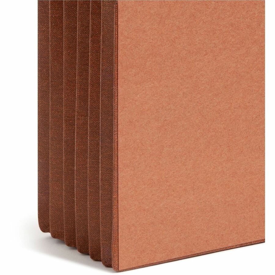 Smead TUFF Straight Tab Cut Letter Recycled File Pocket - 8 1/2" x 11" - 5 1/4" Expansion - 16.5 pt. - 2 Plys - Redrope - Rip Resistant, Tear Resistant, Reinforced Tab, Heavyweight Cover - 30% Recycled - 10 / Box