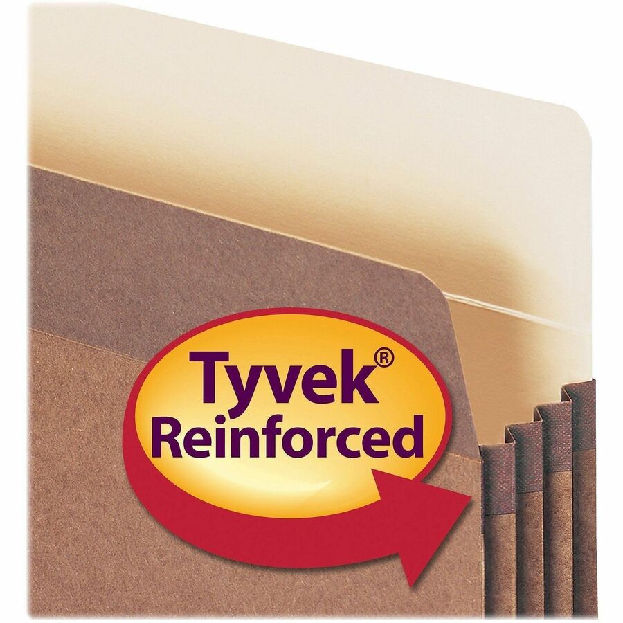 Smead Straight Tab Cut Letter Recycled File Pocket - 8 1/2" x 11" - 3 1/2" Expansion - Top Tab Location - 12.5 pt. - Redrope - Reinforced Corner, Reinforced Gusset - 30% Recycled - 50 / Box
