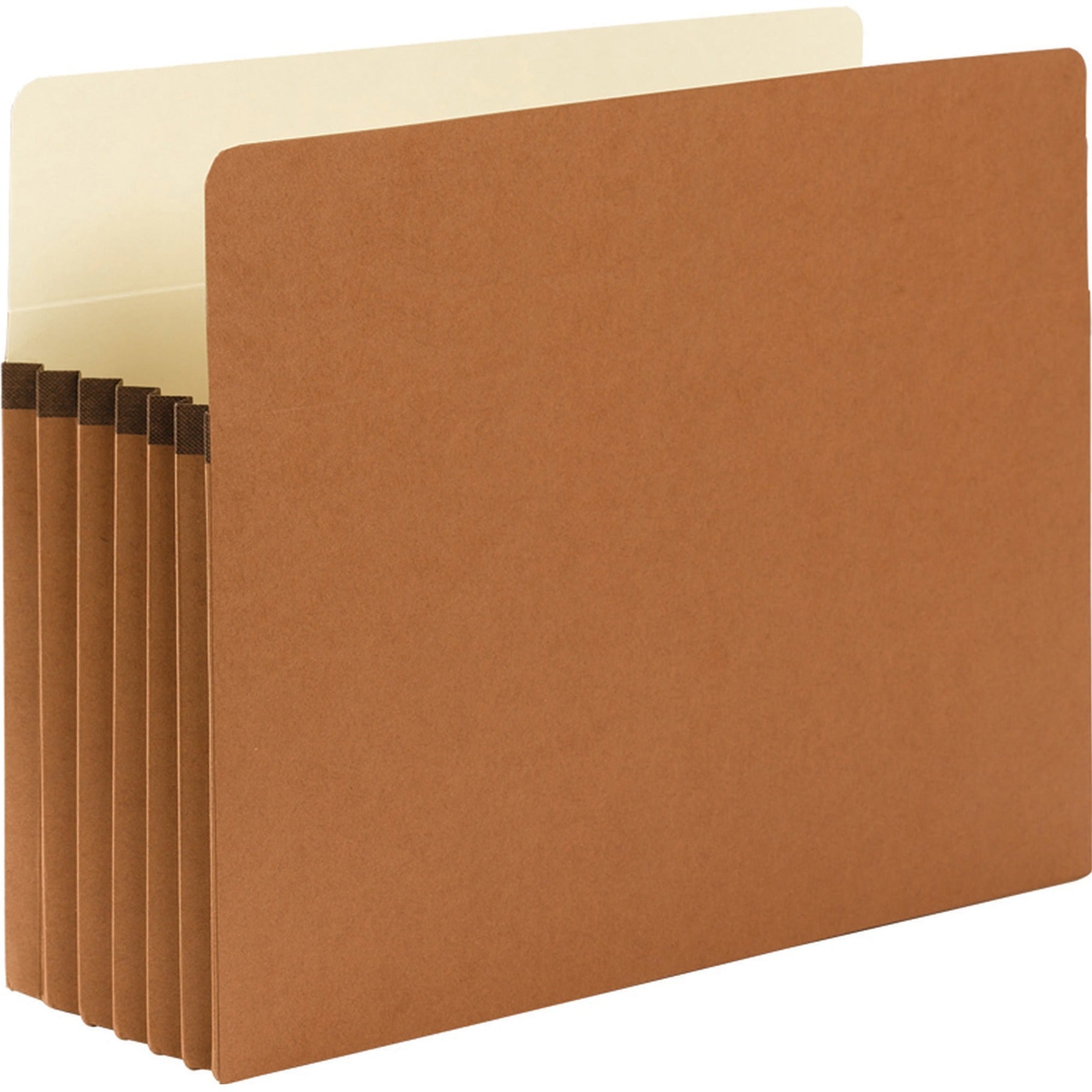 Smead Straight Tab Cut Letter Recycled File Pocket - 8 1/2" x 11" - 5 1/4" Expansion - Top Tab Location - 12.5 pt. - Redrope - Tear Resistant, Rounded Corner, Reinforced Gusset - 30% Recycled - 50 / Box