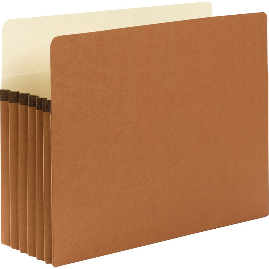 Smead Straight Tab Cut Letter Recycled File Pocket - 8 1/2" x 11" - 5 1/4" Expansion - Top Tab Location - 12.5 pt. - Redrope - Tear Resistant, Rounded Corner, Reinforced Gusset - 30% Recycled - 50 / Box