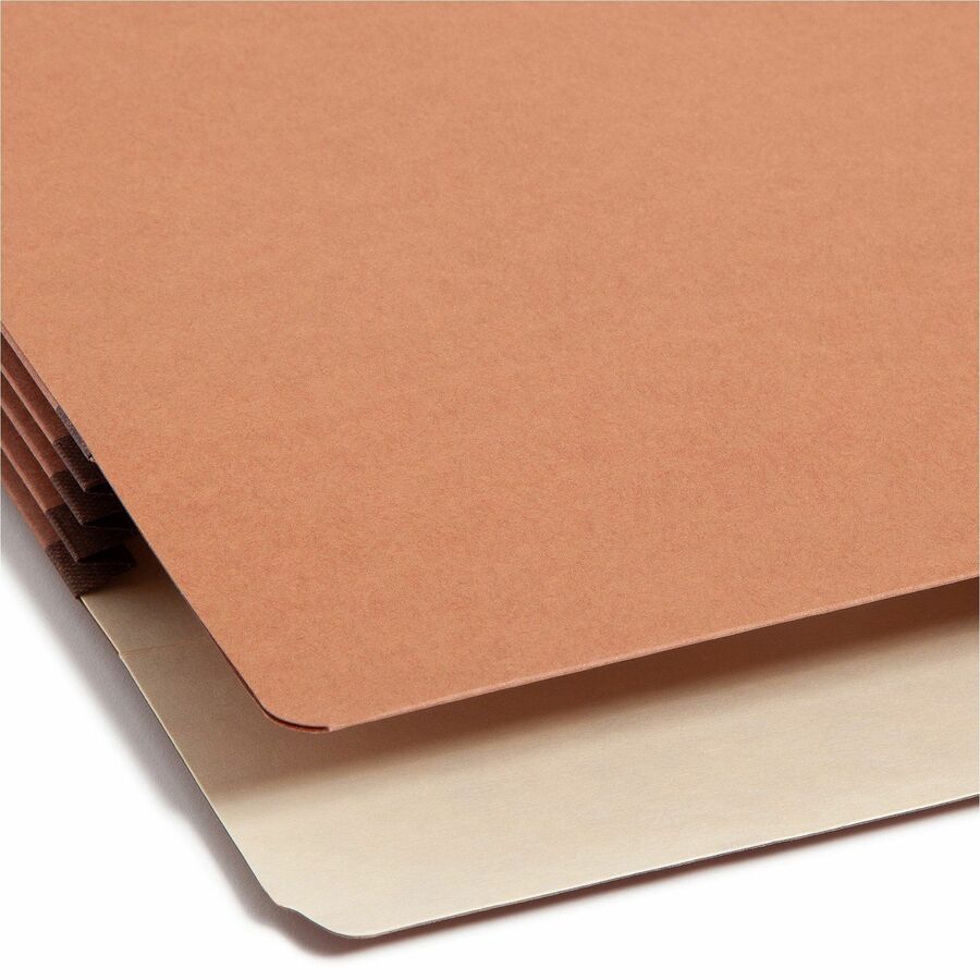 Smead 2/5 Tab Cut Legal Recycled File Pocket - 8 1/2" x 14" - 3 1/2" Expansion - Right Tab Position - 9 pt. - Redrope - Tear Resistant, Reinforced Gusset, Durable - 30% Recycled - 25 / Box