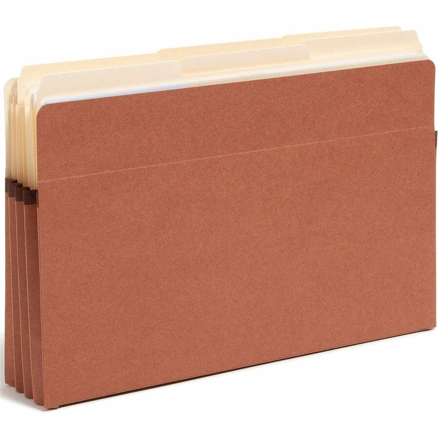 Smead Straight Tab Cut Legal Recycled File Pocket - 8 1/2" x 14" - 3 1/2" Expansion - Top Tab Location - 12.5 pt. - Redrope - Reinforced Gusset, Tear Resistant, Rounded Corner - 30% Recycled - 25 / Box