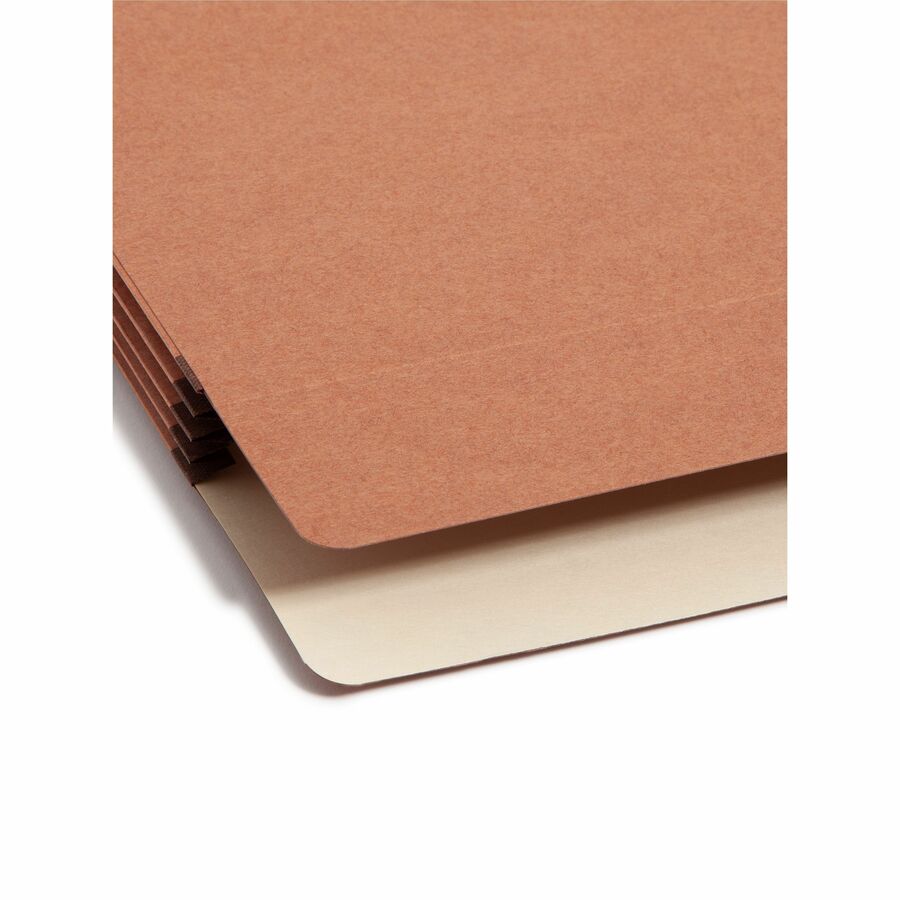 Smead Straight Tab Cut Legal Recycled File Pocket - 8 1/2" x 14" - 3 1/2" Expansion - Top Tab Location - 12.5 pt. - Redrope - Reinforced Gusset, Tear Resistant, Rounded Corner - 30% Recycled - 25 / Box