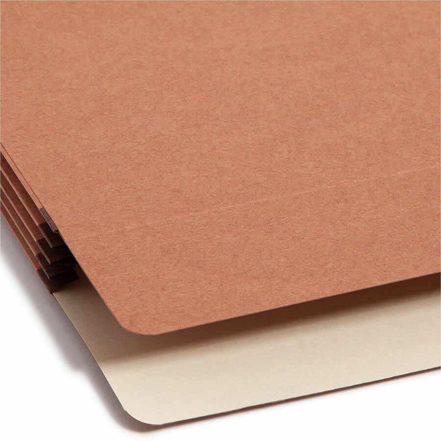 Smead Straight Tab Cut Legal Recycled File Pocket - 8 1/2" x 14" - 3 1/2" Expansion - Top Tab Location - 12.5 pt. - Redrope - Reinforced Gusset, Tear Resistant, Rounded Corner - 30% Recycled - 25 / Box