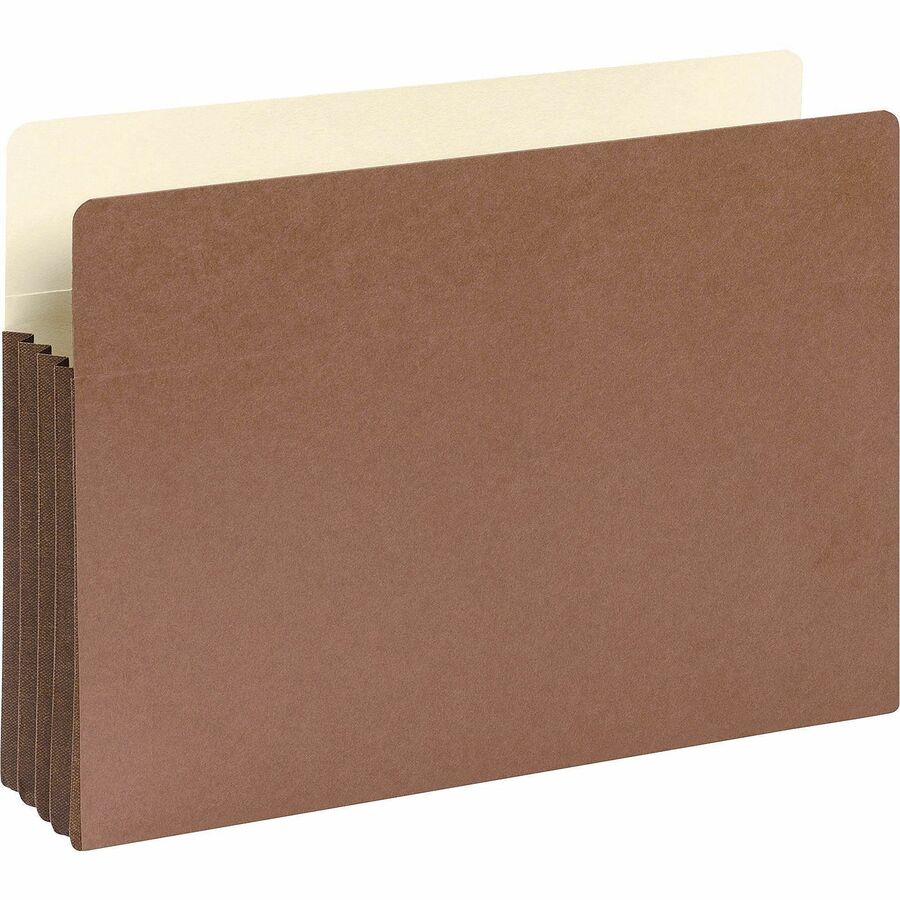 Smead Straight Tab Cut Legal Recycled File Pocket - 8 1/2" x 14" - 3 1/2" Expansion - Top Tab Location - 12.5 pt. - Redrope - Tear Resistant, Rounded Corner, Reinforced Gusset - 30% Recycled - 10 / Box