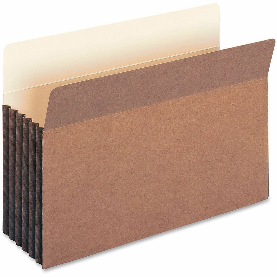 Smead Straight Tab Cut Legal Recycled File Pocket - 8 1/2" x 14" - 5 1/4" Expansion - Top Tab Location - 12.5 pt. - Redrope - Tear Resistant Gusset - 30% Recycled - 10 / Box