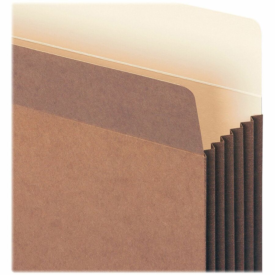 Smead Straight Tab Cut Legal Recycled File Pocket - 8 1/2" x 14" - 5 1/4" Expansion - Top Tab Location - 12.5 pt. - Redrope - Tear Resistant Gusset - 30% Recycled - 10 / Box
