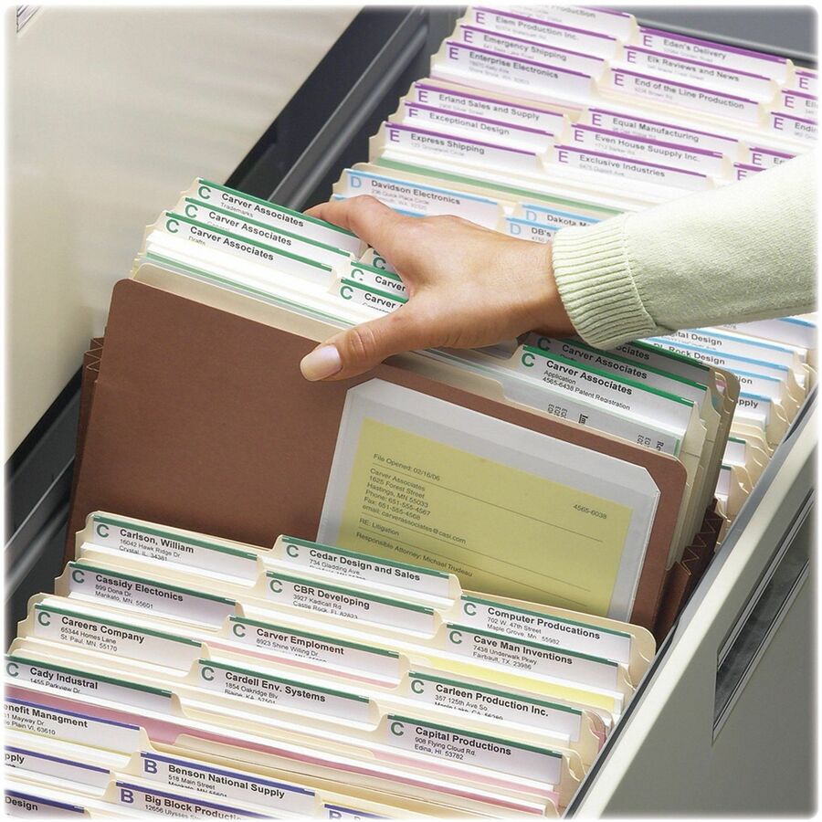 Smead Straight Tab Cut Legal Recycled File Pocket - 8 1/2" x 14" - 5 1/4" Expansion - Top Tab Location - 12.5 pt. - Redrope - Tear Resistant Gusset - 30% Recycled - 10 / Box