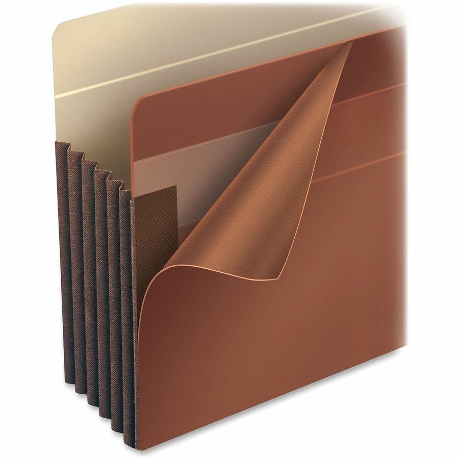 Smead TUFF Straight Tab Cut Legal Recycled File Pocket - 8 1/2" x 14" - 3 1/2" Expansion - 12.5 pt. - Redrope - Reinforced, Heavyweight, Tear Resistant - 30% Recycled - 10 / Box
