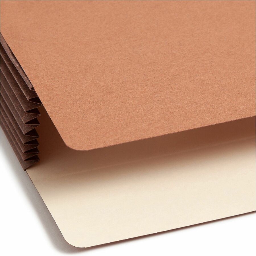 Smead TUFF Straight Tab Cut Legal Recycled File Pocket - 8 1/2" x 14" - 7" Expansion - 12.5 pt. - Redrope - Reinforced, Heavyweight Cover, Tear Resistant - 30% Recycled - 5 / Box