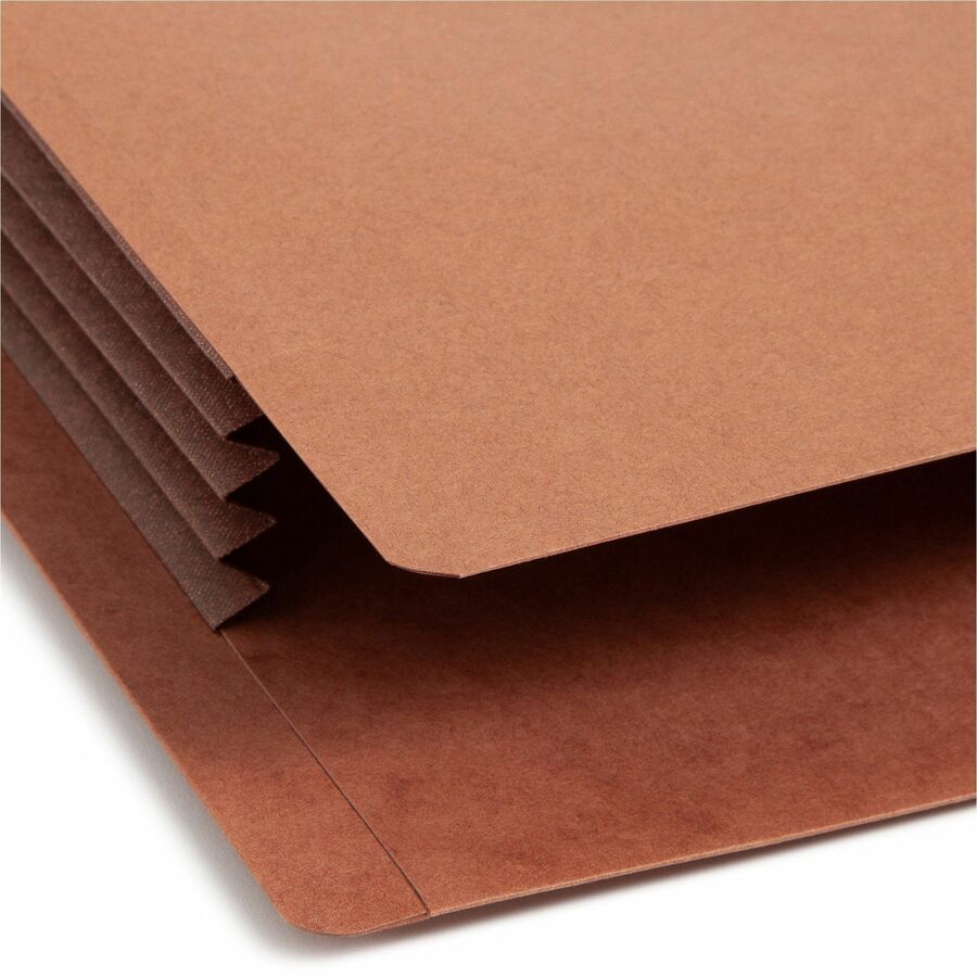 Smead Straight Tab Cut Legal Recycled File Pocket - 8 1/2" x 14" - 3 1/2" Expansion - 1 Pocket(s) - End Tab Location - Top Tab Position - 2 Plys - Dark Brown - 30% Recycled - 10 / Box