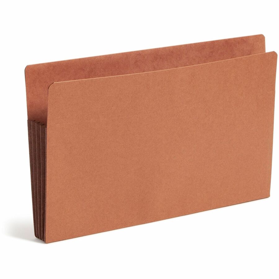 Smead Straight Tab Cut Legal Recycled File Pocket - 8 1/2" x 14" - 3 1/2" Expansion - 1 Pocket(s) - End Tab Location - Top Tab Position - 2 Plys - Dark Brown - 30% Recycled - 10 / Box