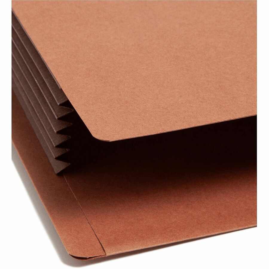Smead Straight Tab Cut Legal Recycled File Pocket - 8 1/2" x 14" - 5 1/4" Expansion - End Tab Location - 12.5 pt. - 2 Plys - Dark Brown - Embossed - 30% Recycled - 10 / Box