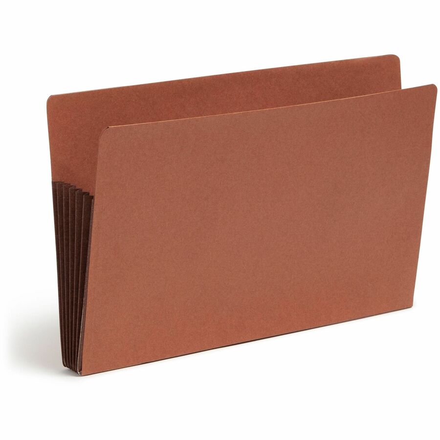 Smead Straight Tab Cut Legal Recycled File Pocket - 8 1/2" x 14" - 5 1/4" Expansion - End Tab Location - 12.5 pt. - 2 Plys - Dark Brown - Embossed - 30% Recycled - 10 / Box