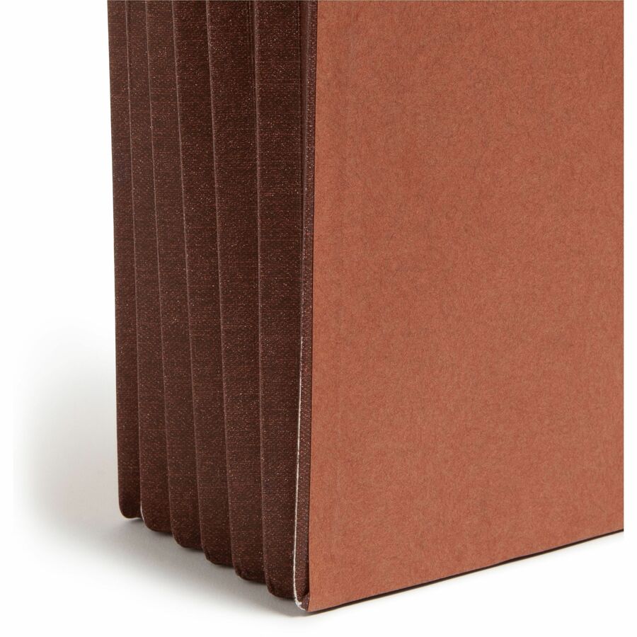Smead Straight Tab Cut Legal Recycled File Pocket - 8 1/2" x 14" - 5 1/4" Expansion - End Tab Location - 12.5 pt. - 2 Plys - Dark Brown - Embossed - 30% Recycled - 10 / Box