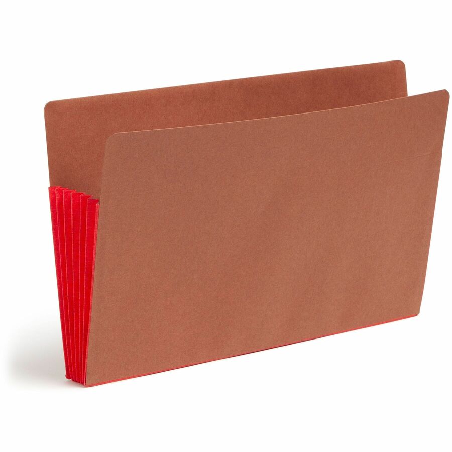 Smead TUFF Pocket Straight Tab Cut Legal Recycled File Pocket - 8 1/2" x 14" - 5 1/4" Expansion - 12.5 pt. - 2 Plys - Tyvek, Redrope - Red - Embossed - 30% Recycled - 10 / Box