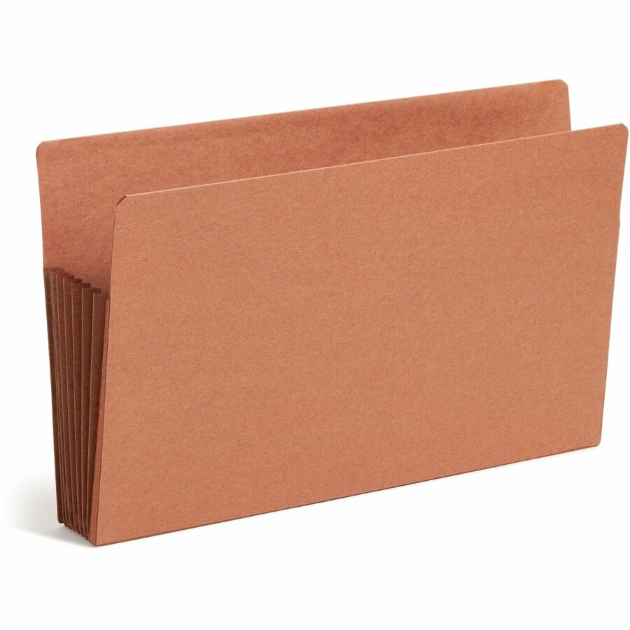 Smead TUFF Straight Tab Cut Legal Recycled File Pocket - 8 1/2" x 14" - 7" Expansion - 16.5 pt. - 2 Plys - Redrope - Tear Resistant, Reinforced Tab, Rip Resistant, Heavyweight Cover - 30% Recycled - 5 / Box