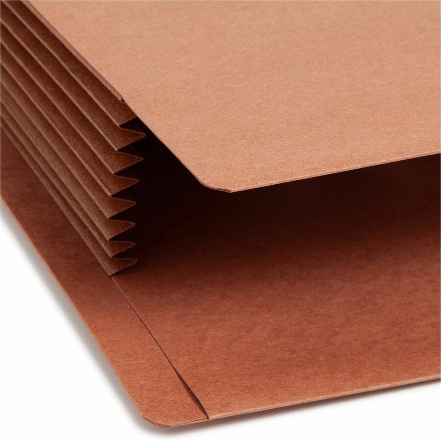 Smead TUFF Straight Tab Cut Legal Recycled File Pocket - 8 1/2" x 14" - 7" Expansion - 16.5 pt. - 2 Plys - Redrope - Tear Resistant, Reinforced Tab, Rip Resistant, Heavyweight Cover - 30% Recycled - 5 / Box