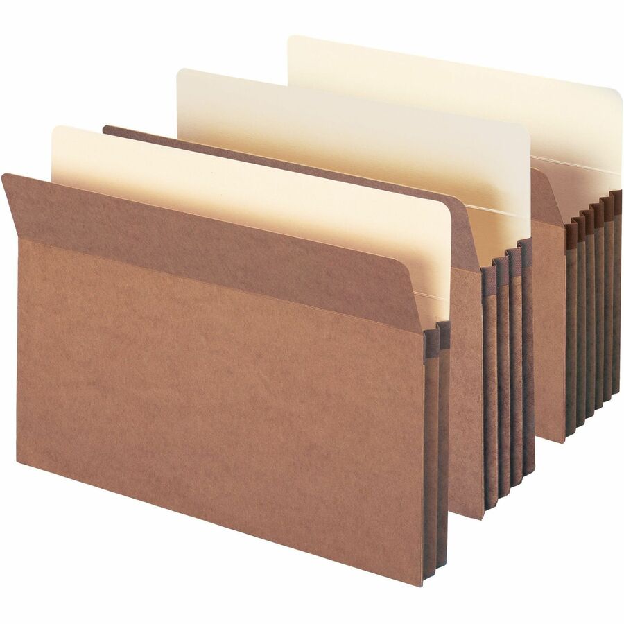 Smead Straight Tab Cut Legal Recycled File Pocket - 8 1/2" x 14" - 3 1/2" Expansion - 12.5 pt. - Redrope - Tear Proof, Reinforced Gusset, Rounded Corner - 30% Recycled - 50 / Box