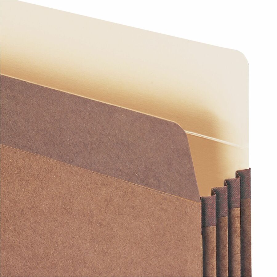 Smead Straight Tab Cut Legal Recycled File Pocket - 8 1/2" x 14" - 3 1/2" Expansion - 12.5 pt. - Redrope - Tear Proof, Reinforced Gusset, Rounded Corner - 30% Recycled - 50 / Box