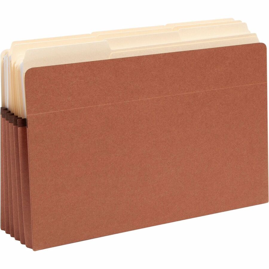 Smead Straight Tab Cut Legal Recycled File Pocket - 8 1/2" x 14" - 5 1/4" Expansion - 12.5 pt. - Redrope - Tear Proof, Reinforced Gusset, Rounded Corner - 30% Recycled - 50 / Box