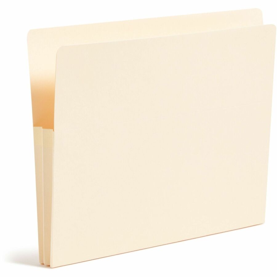 Smead Straight Tab Cut Letter Recycled File Pocket - 8 1/2" x 11" - 1 3/4" Expansion - 2 Plys - Manila - Embossed - 10% Recycled - 25 / Box