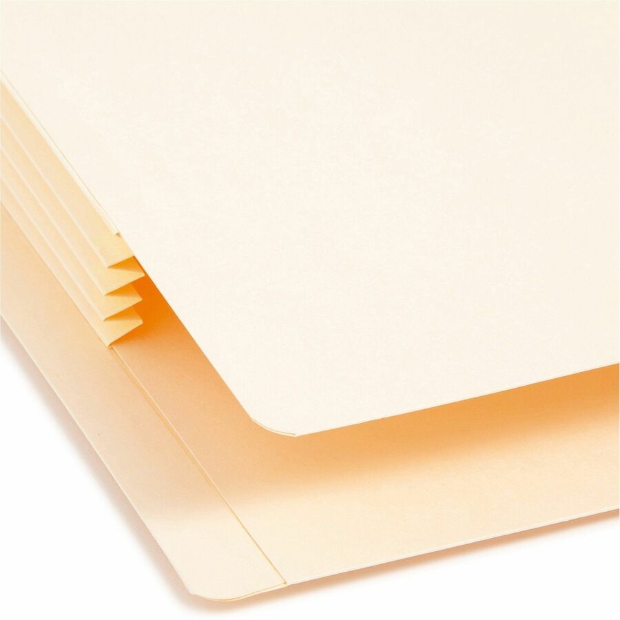 Smead Straight Tab Cut Letter Recycled File Pocket - 8 1/2" x 11" - 3 1/2" Expansion - 2 Plys - Manila - Embossed - 10% Recycled - 25 / Box