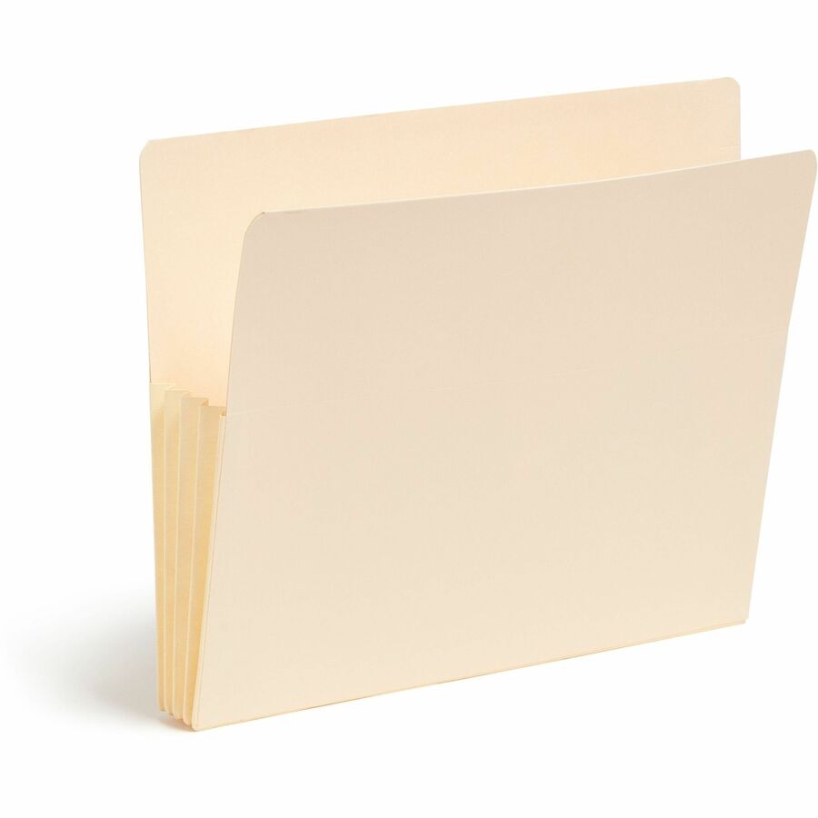 Smead Straight Tab Cut Letter Recycled File Pocket - 8 1/2" x 11" - 3 1/2" Expansion - 2 Plys - Manila - Manila - Reinforced Gusset - 10% Recycled - 10 / Box
