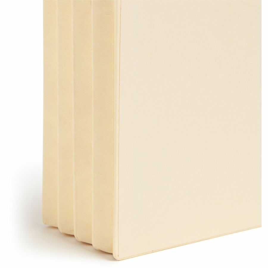 Smead Straight Tab Cut Letter Recycled File Pocket - 8 1/2" x 11" - 3 1/2" Expansion - 2 Plys - Manila - Manila - Reinforced Gusset - 10% Recycled - 10 / Box