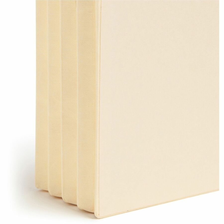 Smead Straight Tab Cut Letter Recycled File Pocket - 8 1/2" x 11" - 3 1/2" Expansion - 2 Plys - Manila - Manila - Reinforced Gusset - 10% Recycled - 10 / Box