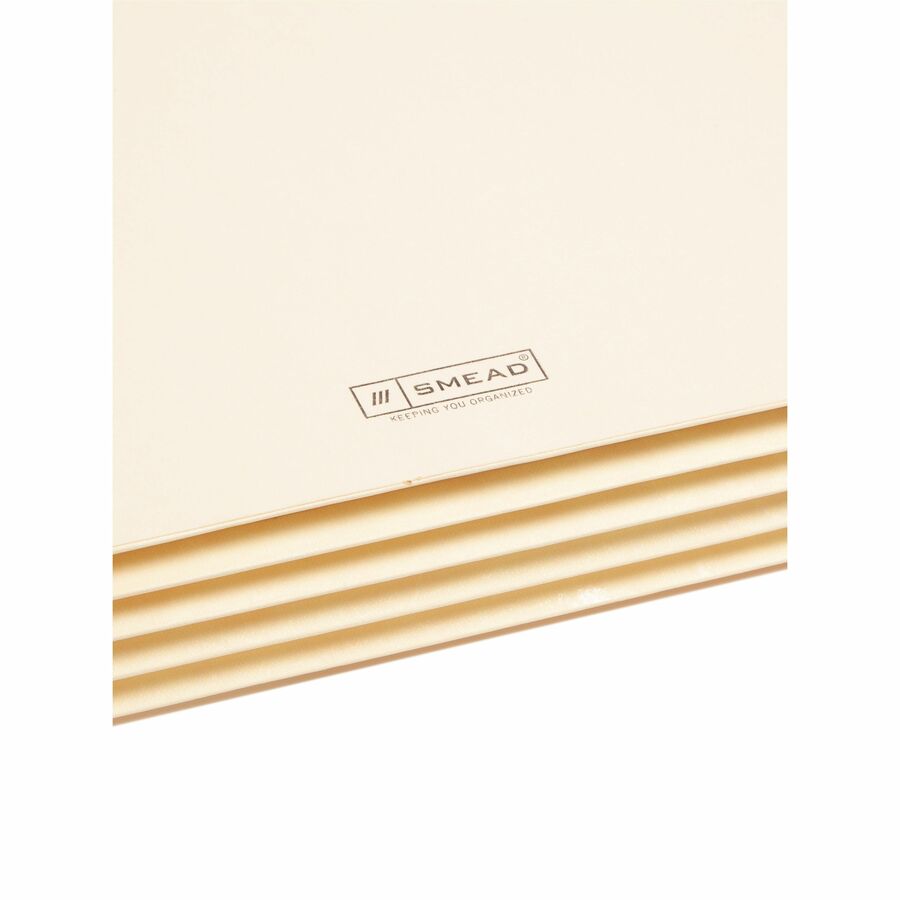 Smead Straight Tab Cut Letter Recycled File Pocket - 8 1/2" x 11" - 3 1/2" Expansion - 2 Plys - Manila - Manila - Reinforced Gusset - 10% Recycled - 10 / Box