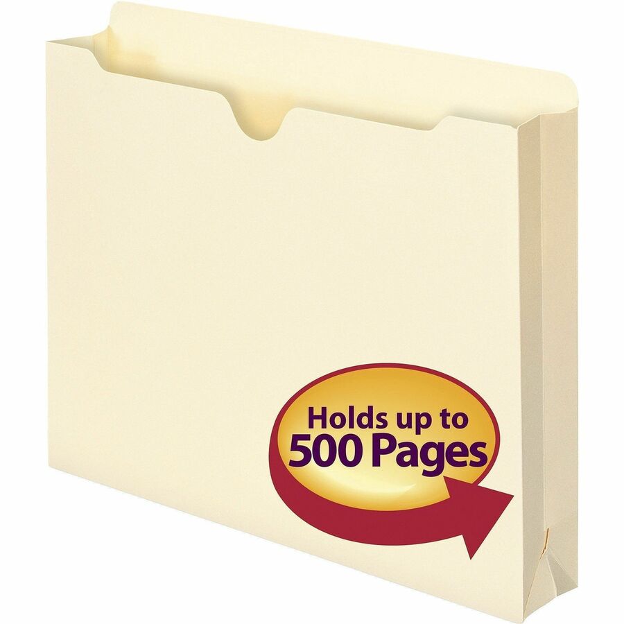 Smead Letter Recycled File Jacket - 8 1/2" x 11" - 2" Expansion - 11 pt. - 1 Plys - Manila - Slip Resistant - 10% Recycled - 50 / Box