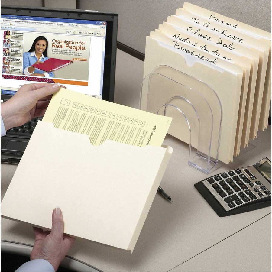 Smead Letter Recycled File Jacket - 8 1/2" x 11" - 2" Expansion - 11 pt. - 1 Plys - Manila - Slip Resistant - 10% Recycled - 50 / Box